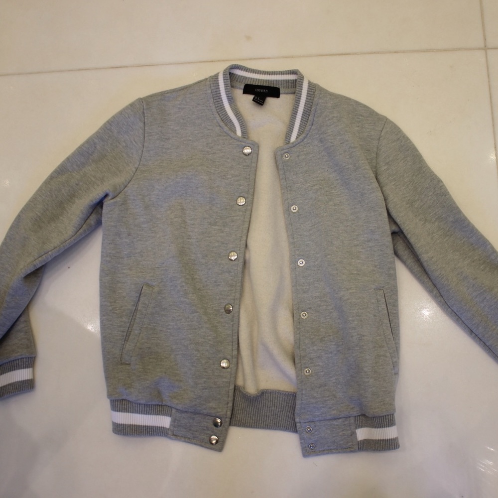 Soft Gray Bomber Jacket from Forever 21